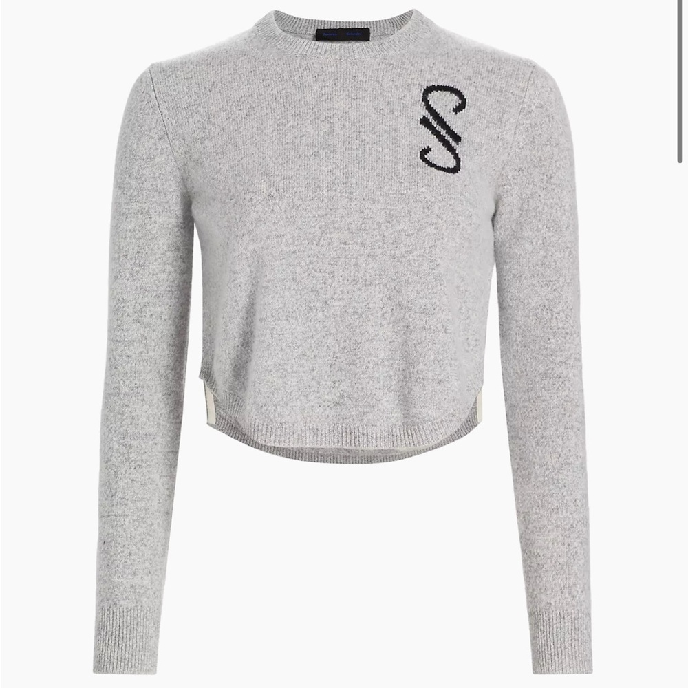 Proenza Schouler Stella Cashmere Jacqaurd Monogram Sweater. Size M